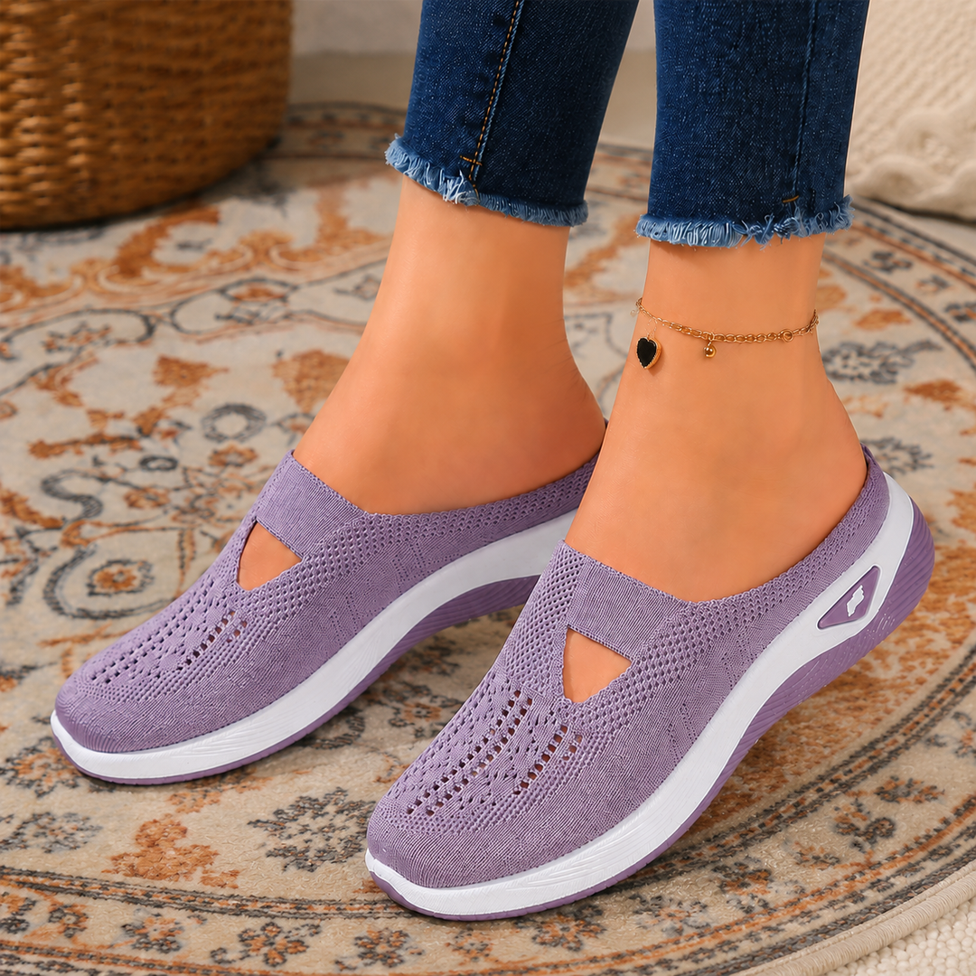 Airessa Breathable Mesh Slip-On Mules with Cushioned Air Sole - Elena Harper