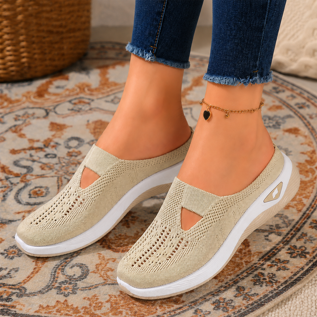 Airessa Breathable Mesh Slip-On Mules with Cushioned Air Sole - Elena Harper