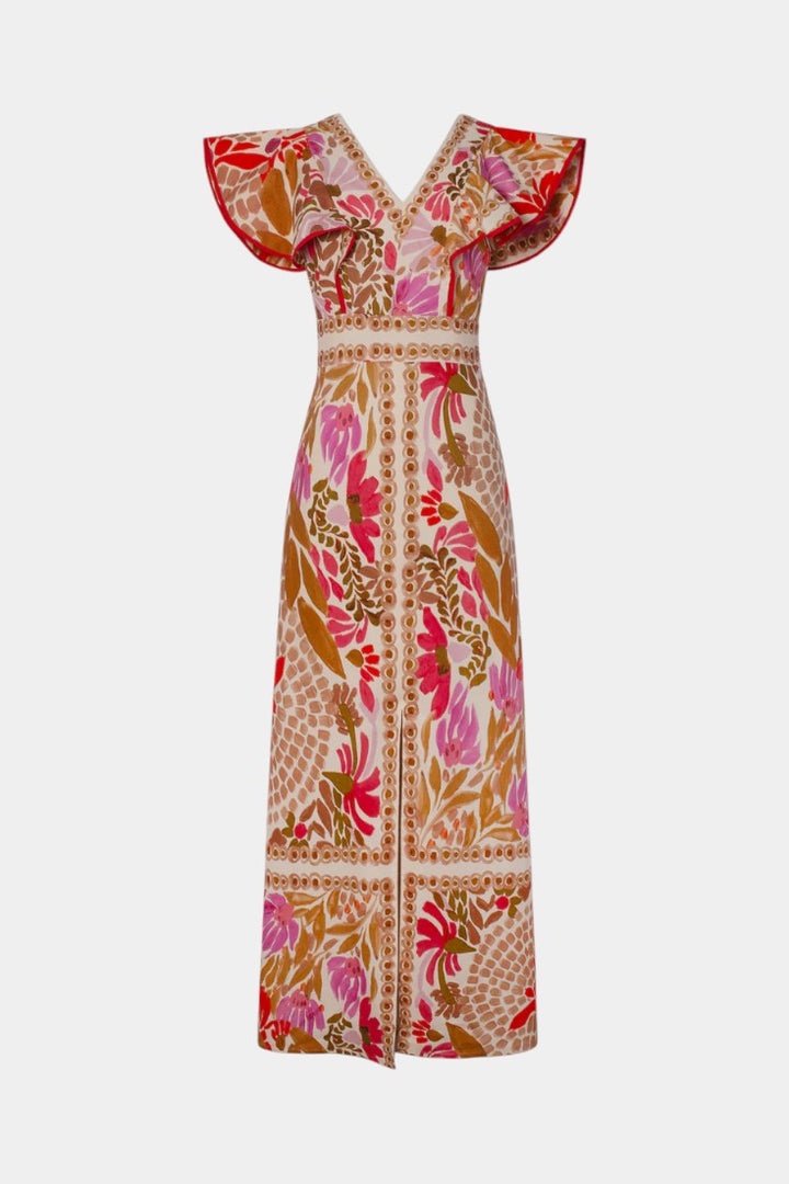 Suzanne Vibrant Floral Maxi Dress, view 3 - Elena Harper