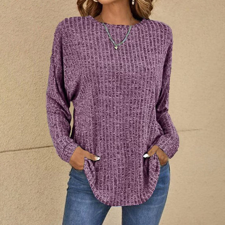 Clemence Relaxed Fit Crew Neck Jumper with Long Sleeves for Women - Elena Harper