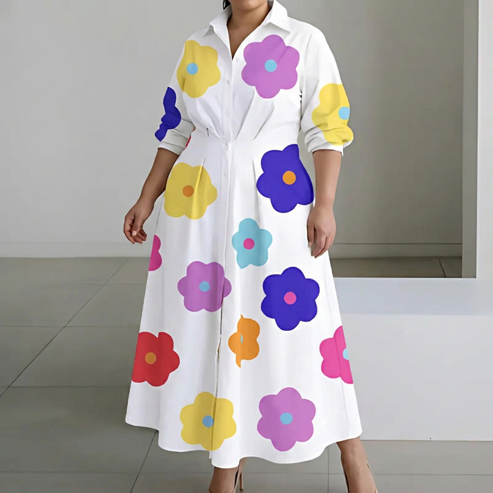 Ondine | Women's Cotton Collared Shirt Maxi Dress
