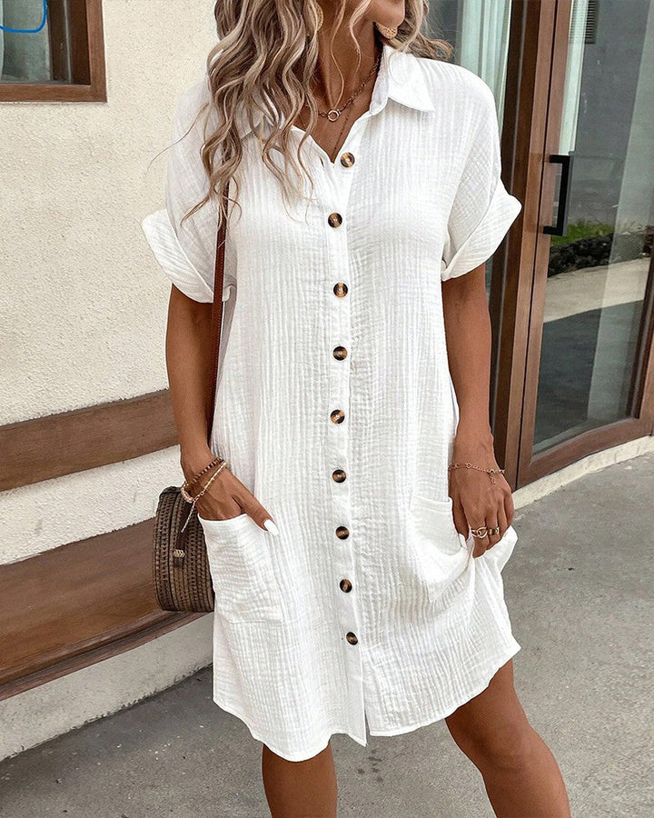 Button-Down Blouse Dress for Women