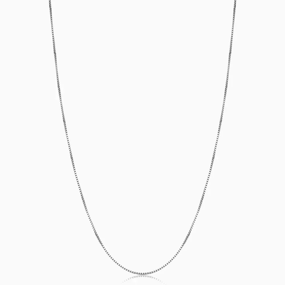 Bodega Box Necklace | White Gold