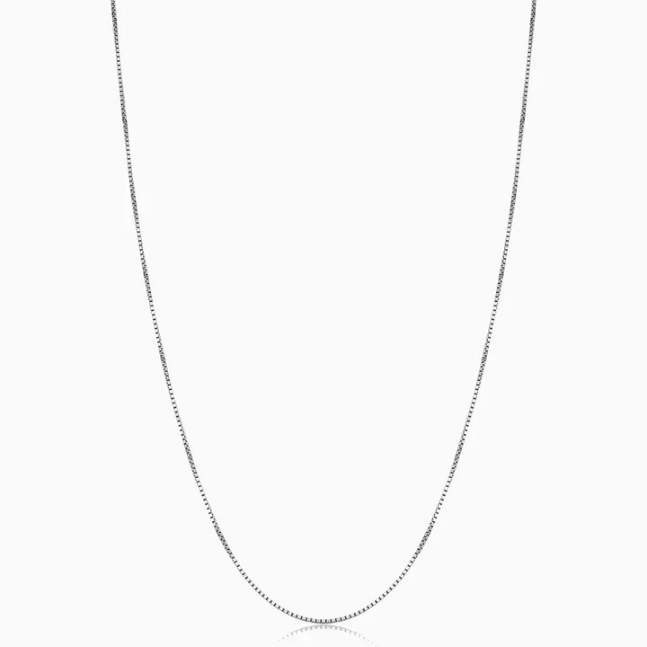 Bodega Box Necklace | White Gold
