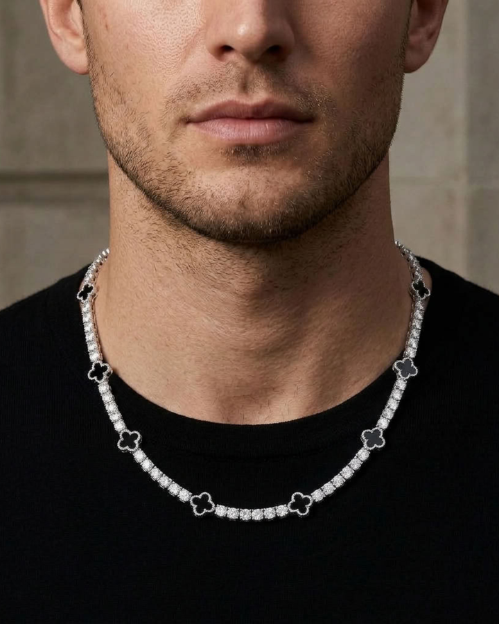 Tennis Necklace 5 Mm with Black Pattern