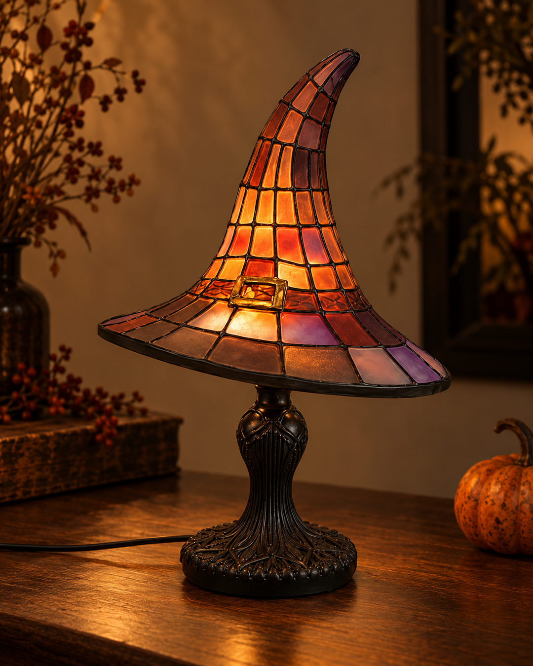 Halloween Witch Hat Table Lamp