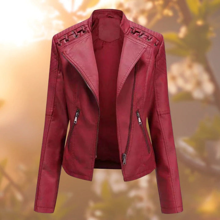 Mandy Noir Biker Style Leather Jacket