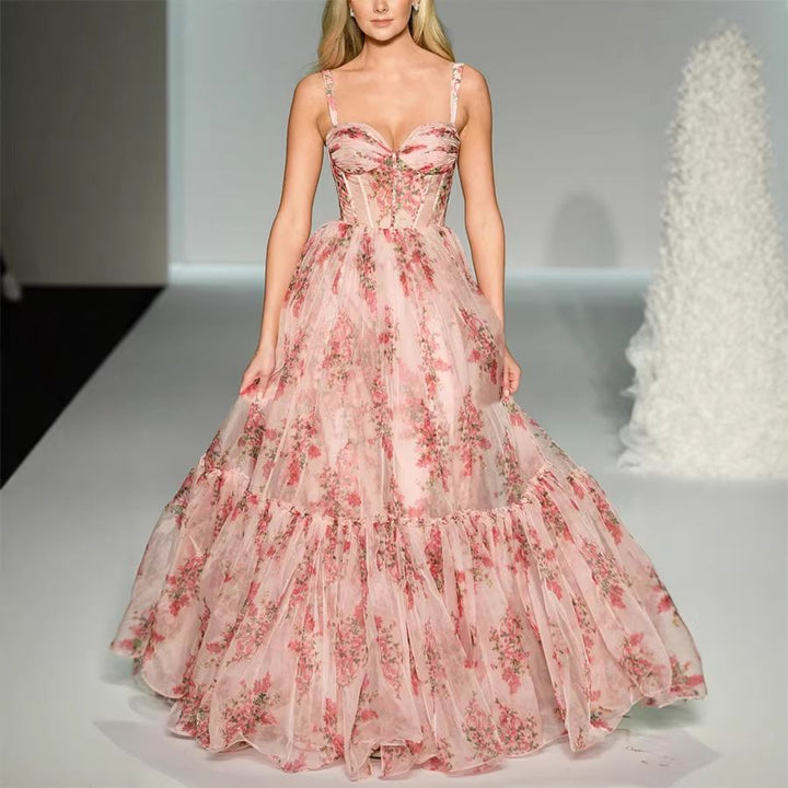 Ethereal Striped Tulle Dress - Elena Harper
