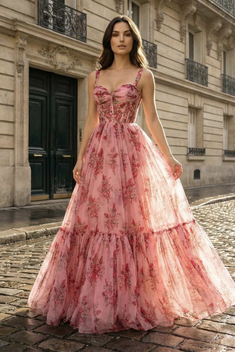 Ethereal Striped Tulle Dress - Elena Harper