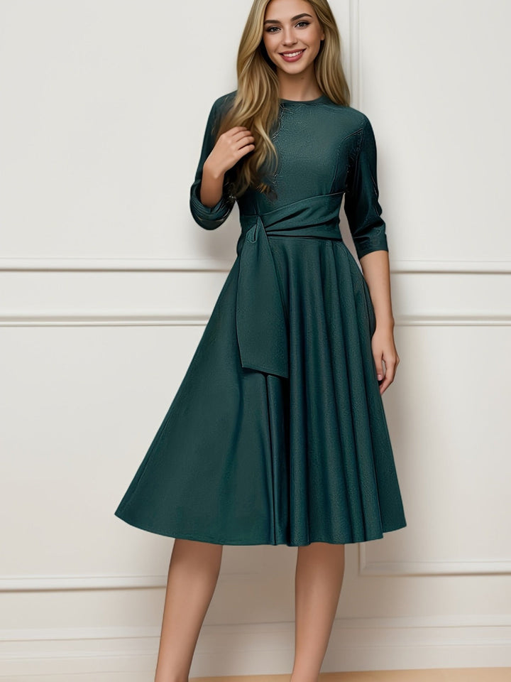 Women's Elegant Midi Bow Blouse - Work & Party Essential