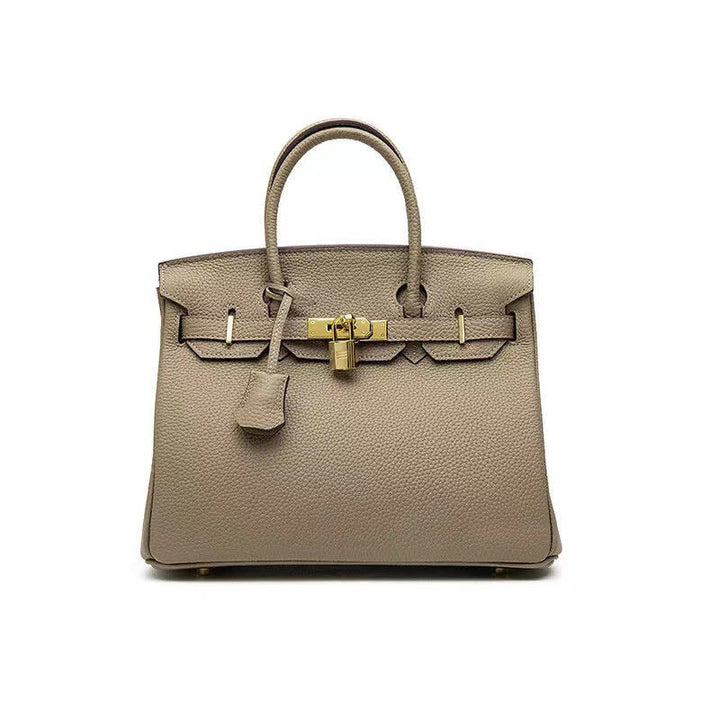 Elegant Women's Handbag with Gold Lock Detail