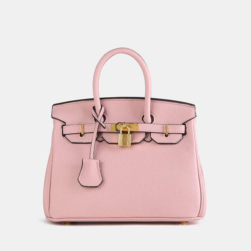 Elegant Women's Handbag with Gold Lock Detail