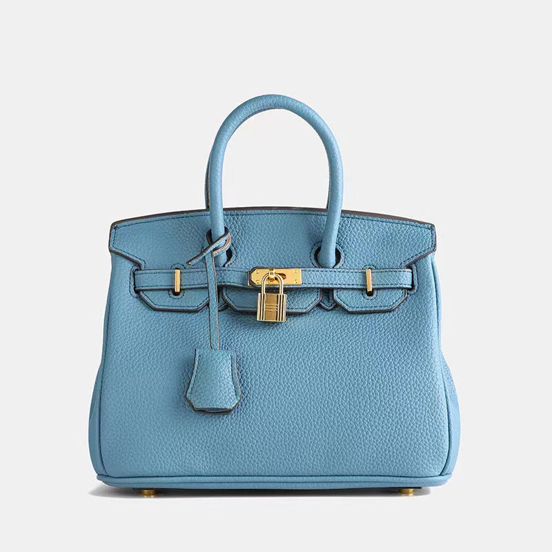Elegant Women's Handbag with Gold Lock Detail