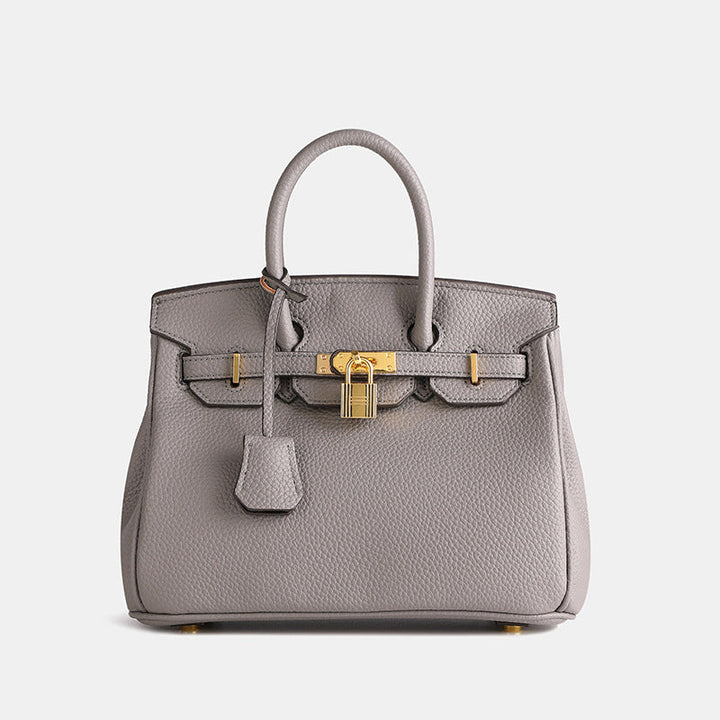 Elegant Women's Handbag with Gold Lock Detail