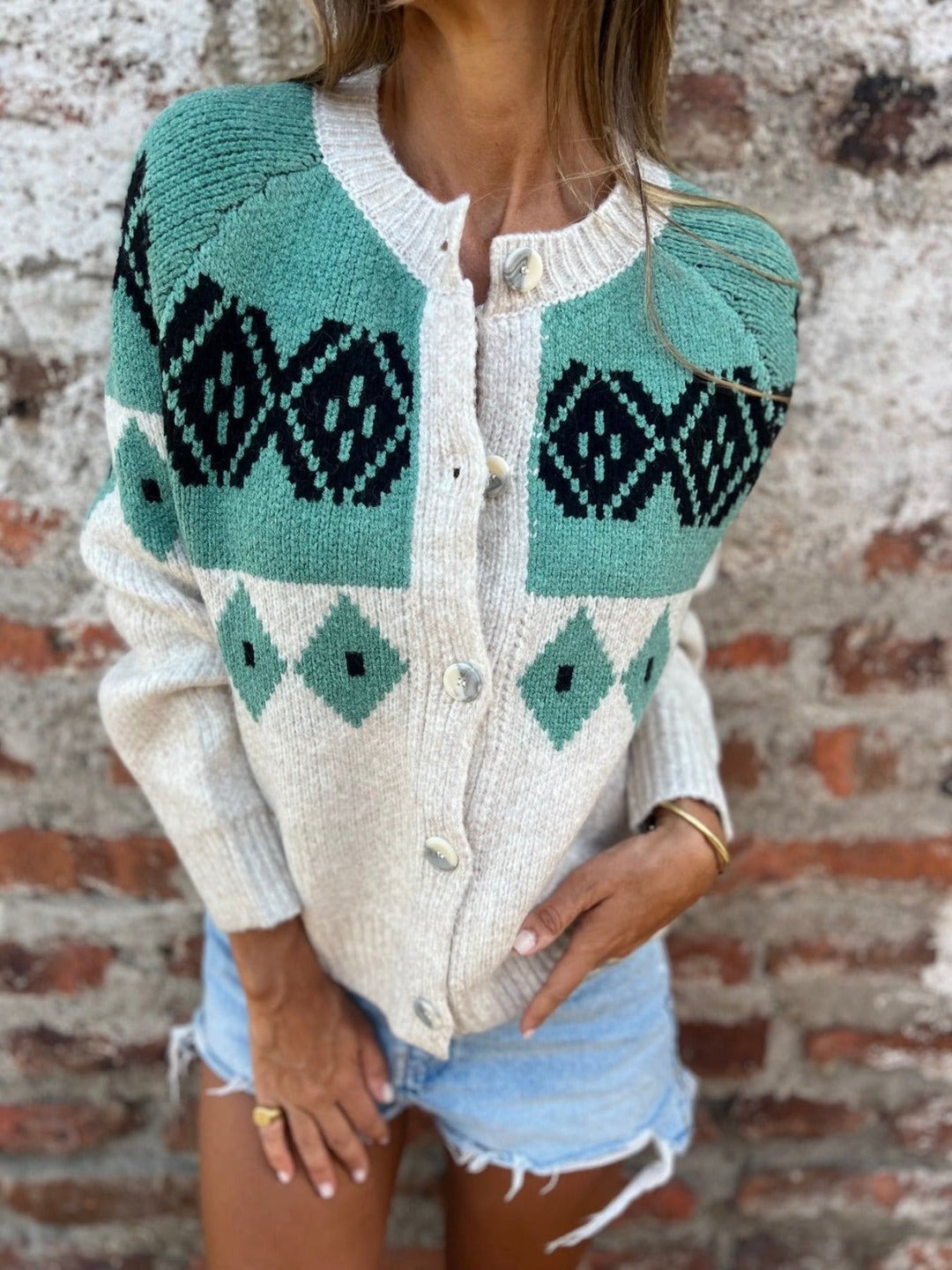 Allison Vintage Icelandic Wool Cardigan - Elena Harper