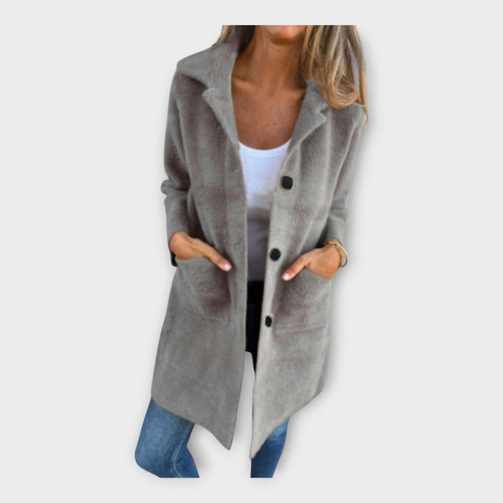 Wool Coat with Elegant Closure - Elena Harper