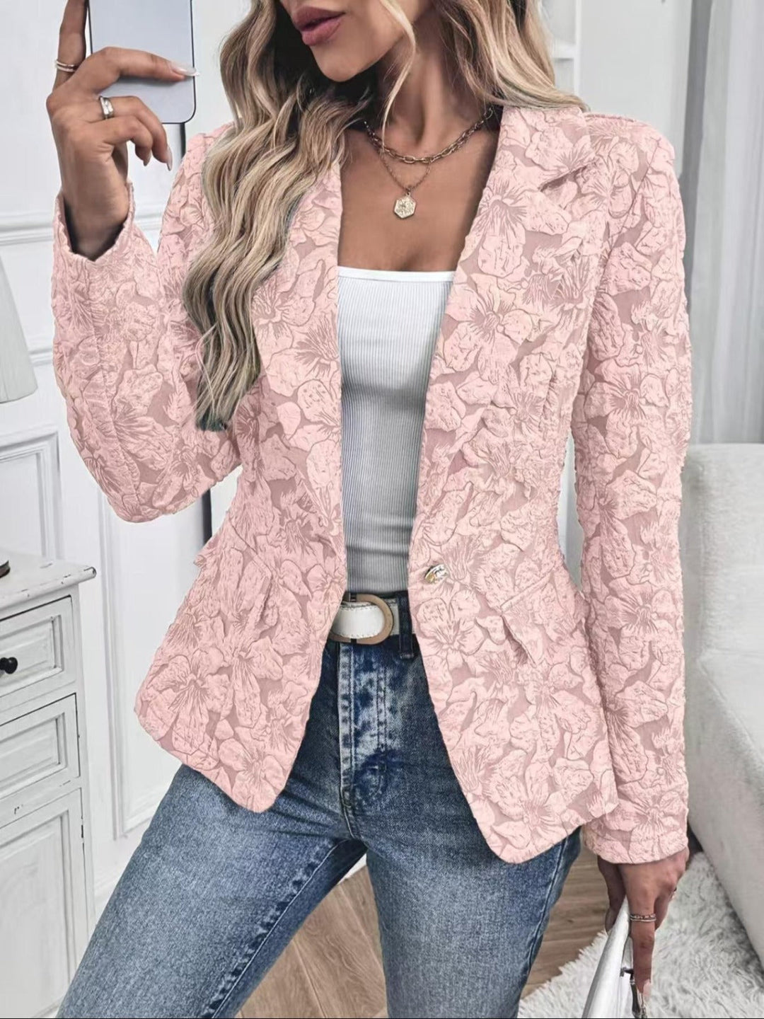 Brenda Women's Paisley Jacquard Fitted Blazer - Elena Harper