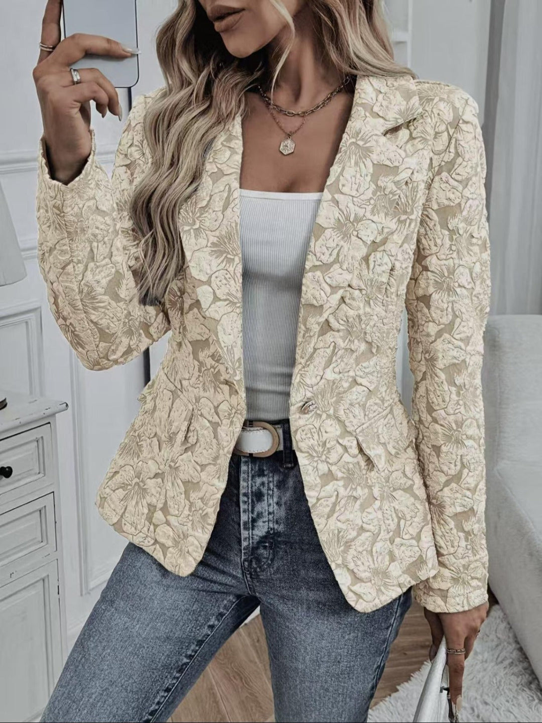 Brenda Women's Paisley Jacquard Fitted Blazer - Elena Harper