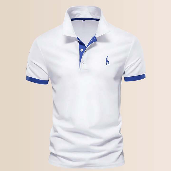 Men's Stand Collar V-Neck Polo Shirt for Casual Style