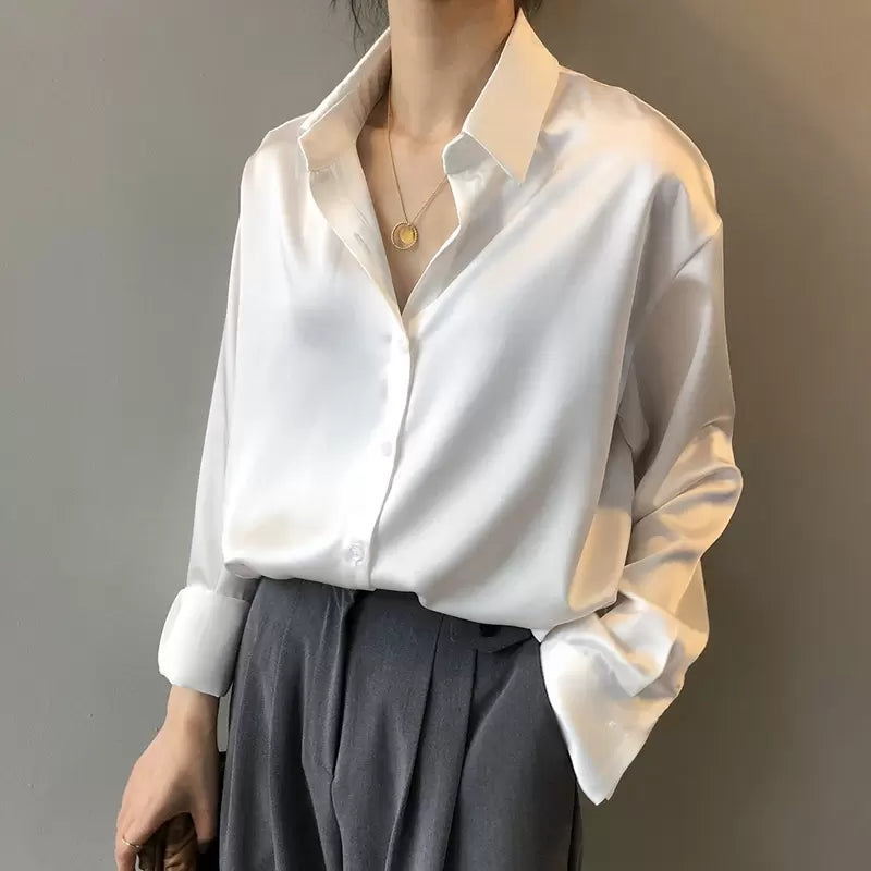 Emilia | Women's Silk Blouse with Button Placket for Style