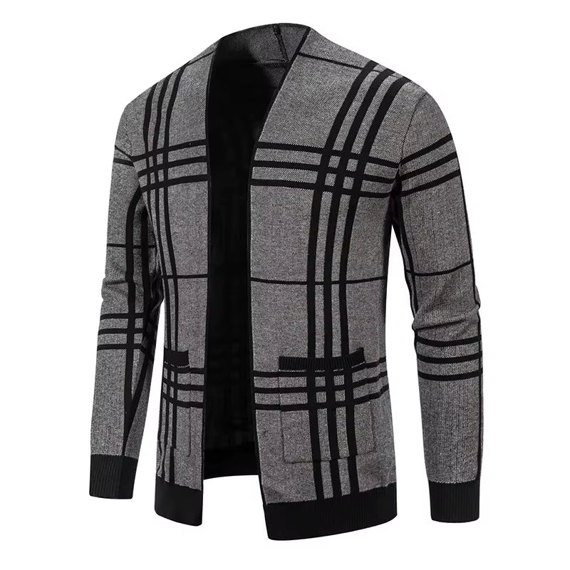 ELENA HARPER™  |  CHECKED KNIT CARDIGAN FOR MEN