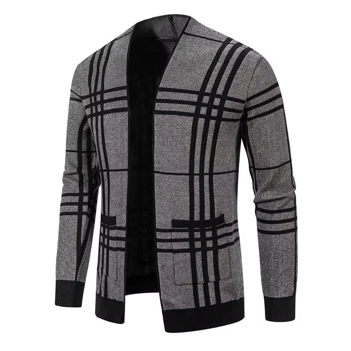 ELENA HARPER™  |  CHECKED KNIT CARDIGAN FOR MEN