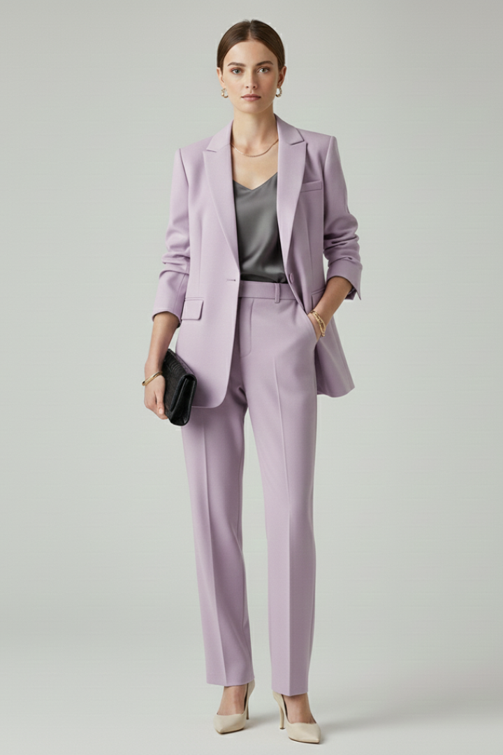 Clavera Women's Blazer and Straight-Leg Trouser Two-Piece Set - Elena Harper