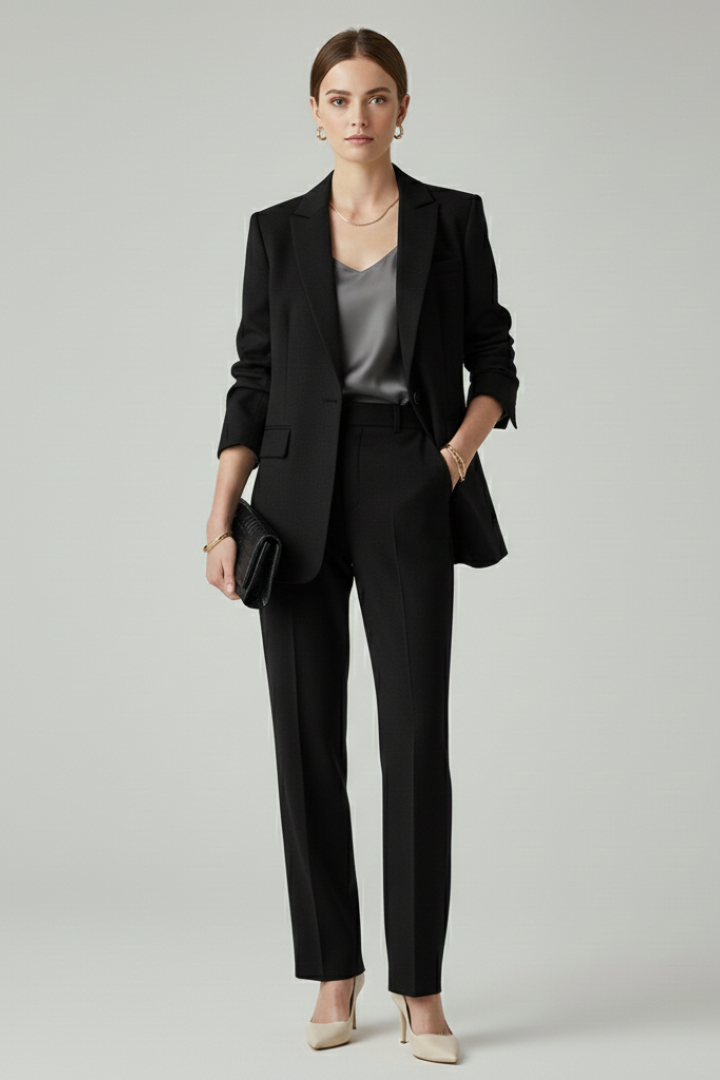 Clavera Women's Blazer and Straight-Leg Trouser Two-Piece Set - Elena Harper