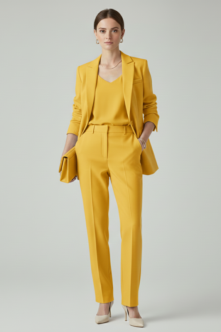Clavera Women's Blazer and Straight-Leg Trouser Two-Piece Set - Elena Harper