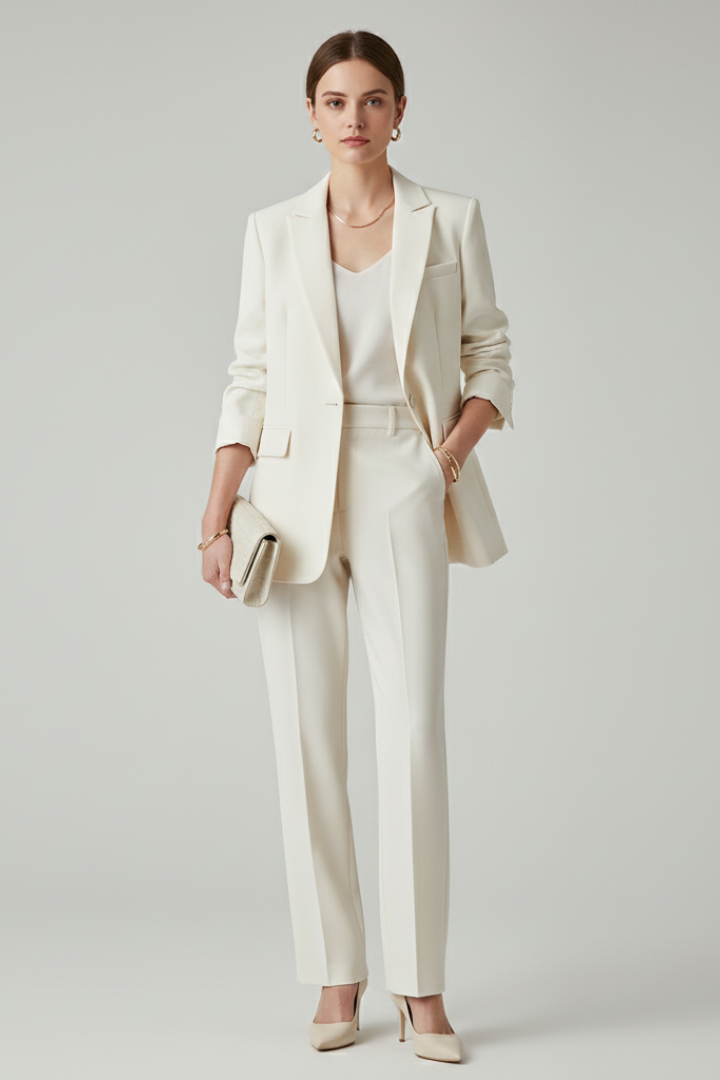 Clavera Women's Blazer and Straight-Leg Trouser Two-Piece Set - Elena Harper