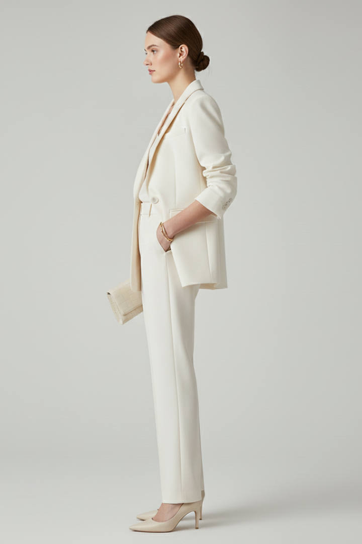 Clavera Women's Blazer and Straight-Leg Trouser Two-Piece Set - Elena Harper