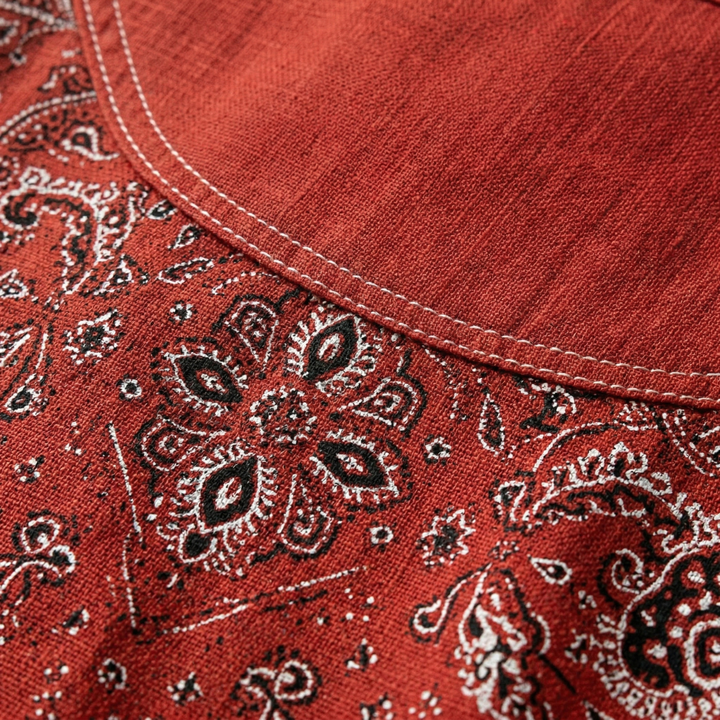 Women's Paisley Long Sleeve Blouse - Elegant Flow