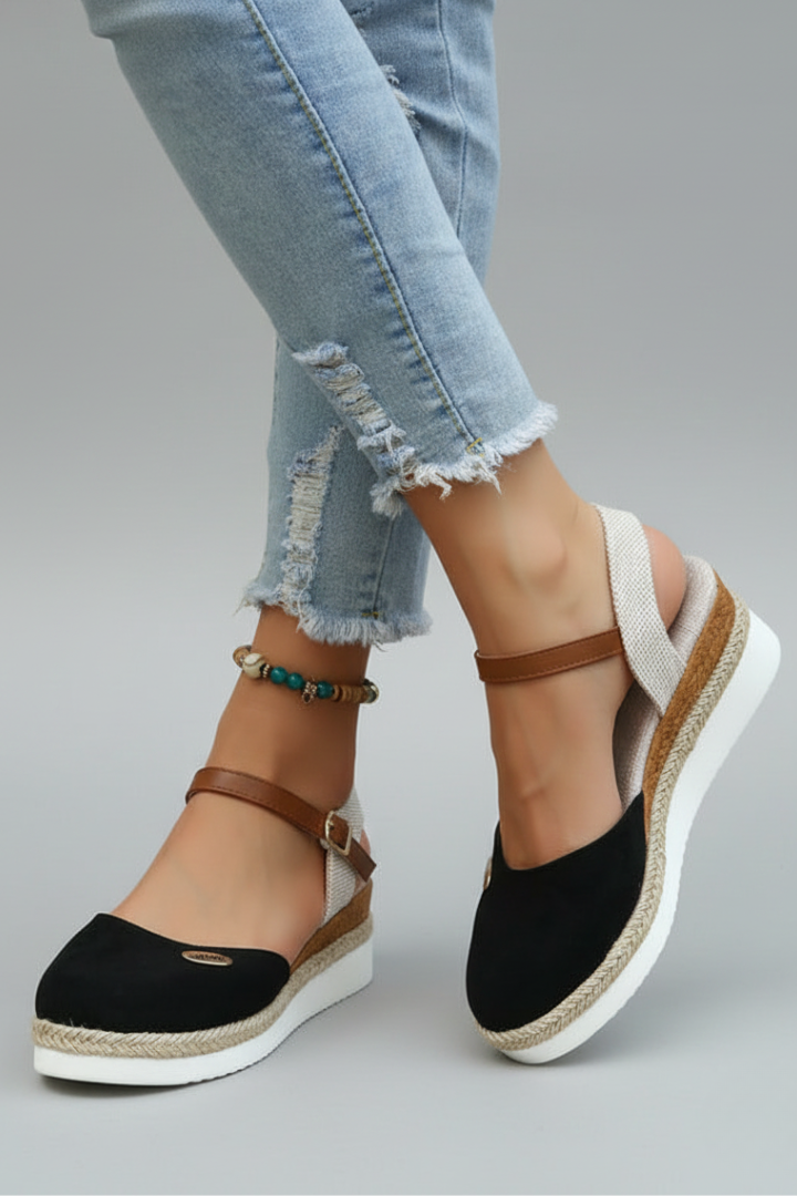 Women's Closed-Toe Espadrille Sandals with Slingback Strap