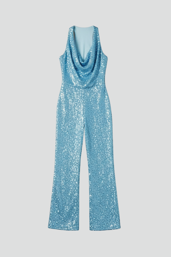 Lauren Women’s Halter Neck Textured Wide-Leg Jumpsuit - Elena Harper