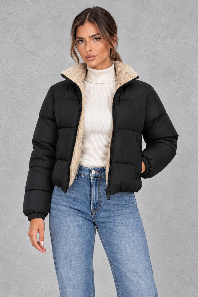 Women’s Sherpa High Neck Puffer Jacket