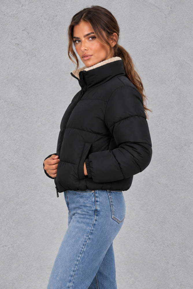 Women’s Sherpa High Neck Puffer Jacket