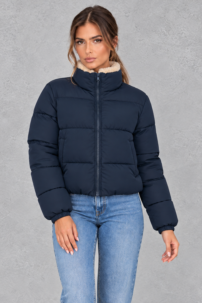 Women’s Sherpa High Neck Puffer Jacket