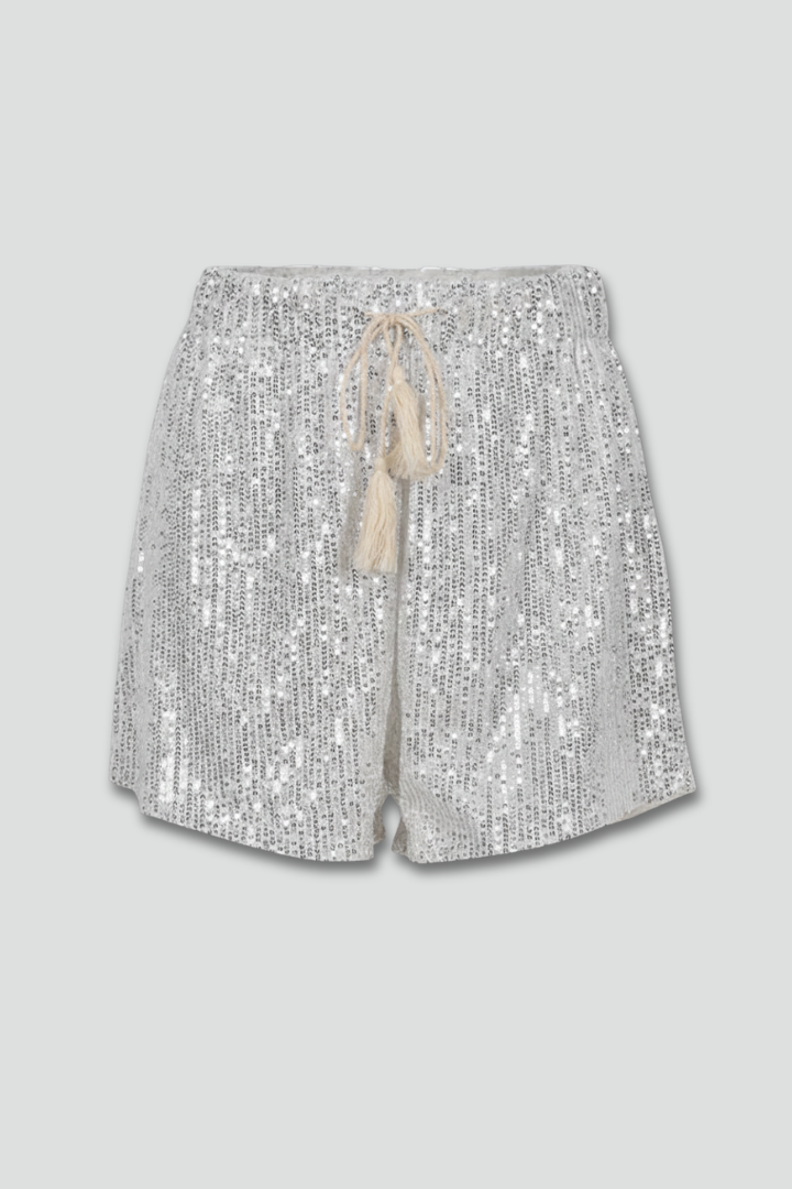Women's Sequin Shorts with Drawstring Waist – Sparkle & Comfort