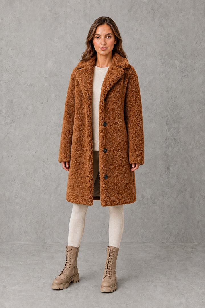 Women’s Teddy Coat | Soft Single-Breasted Winter Jacket
