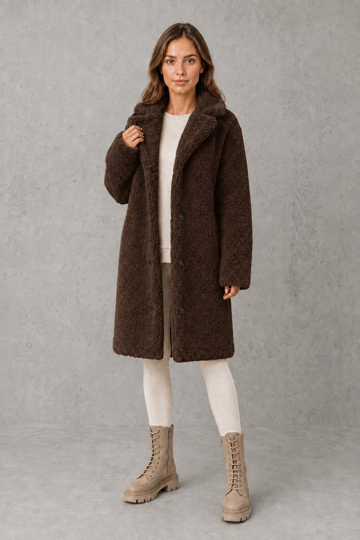 Women’s Teddy Coat | Soft Single-Breasted Winter Jacket