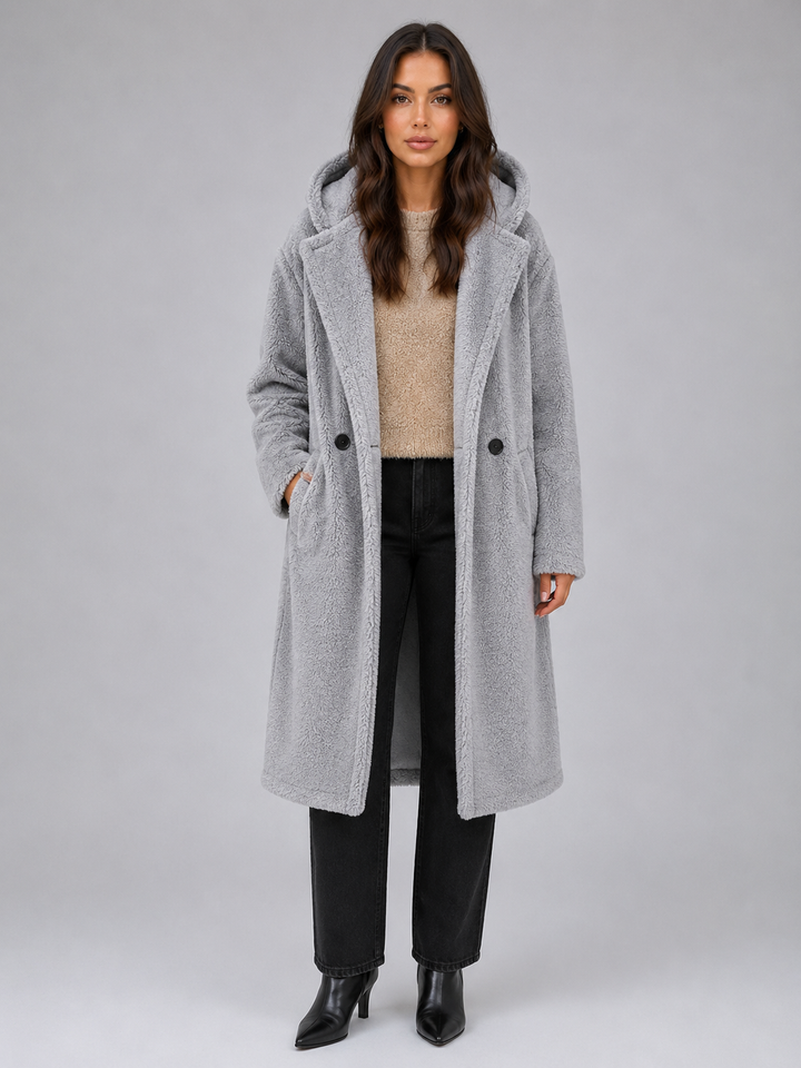 Women's Long Hooded Teddy Coat – Oversized Borg Winter Coat