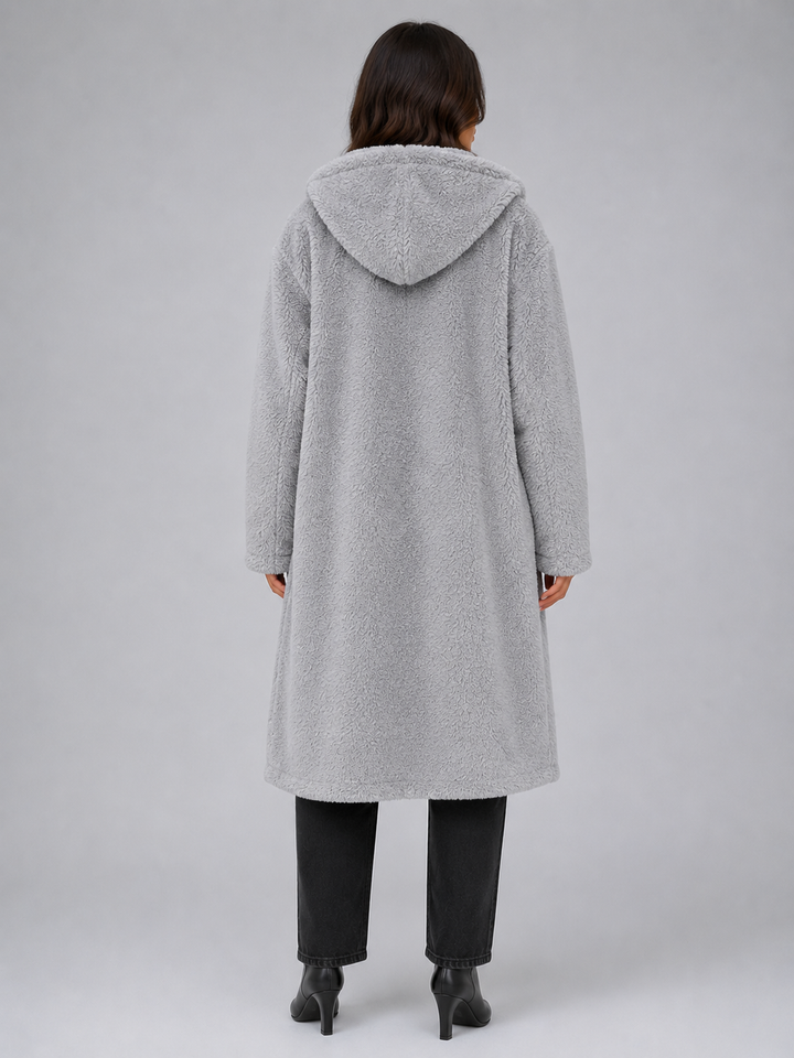 Women's Long Hooded Teddy Coat – Oversized Borg Winter Coat