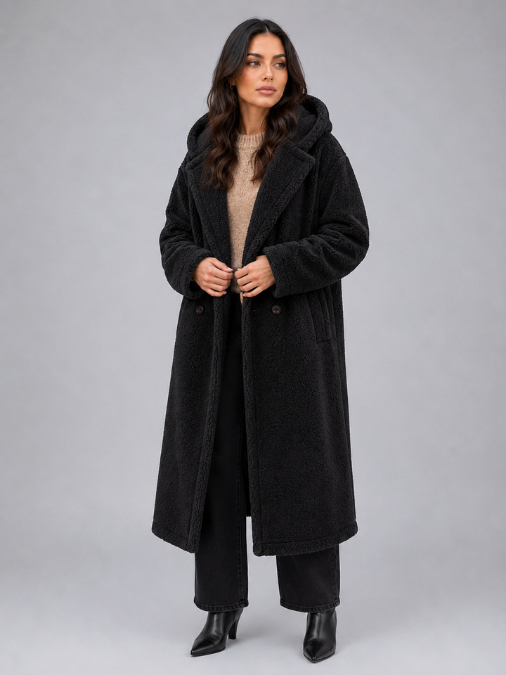 Women's Long Hooded Teddy Coat – Oversized Borg Winter Coat