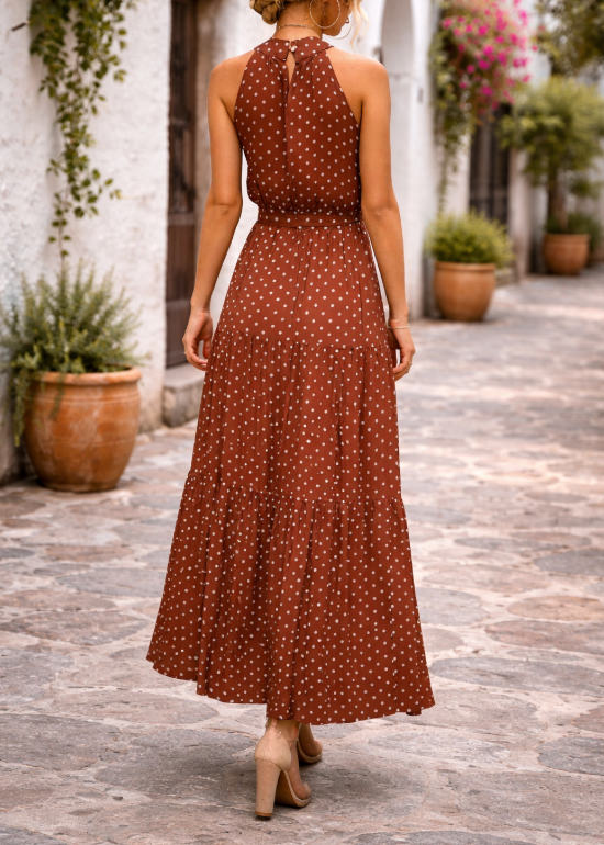 Long polka dot dress for women – Fluid, casual, and chic summer style