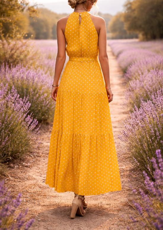 Long polka dot dress for women – Fluid, casual, and chic summer style