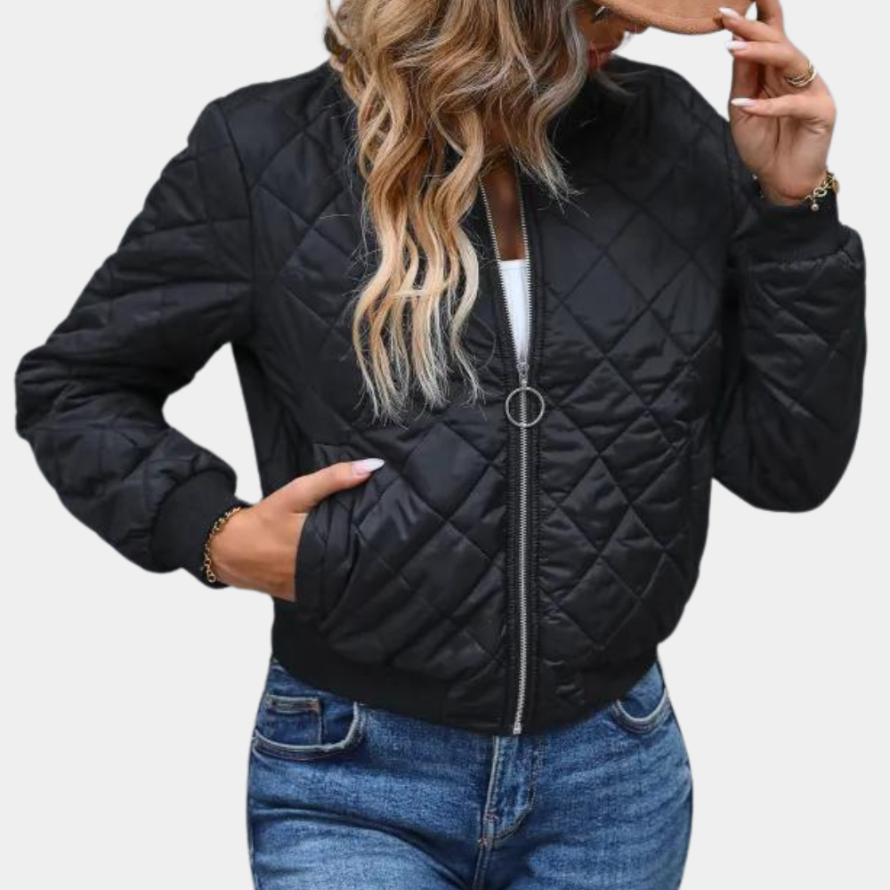Women's Urban Bomber Jacket with Full-Zip Closure