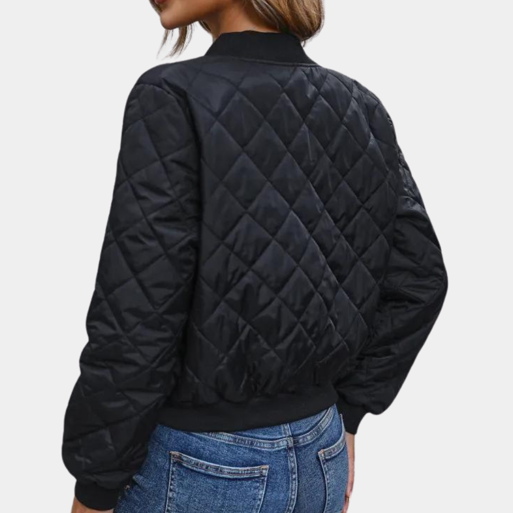 Women's Urban Bomber Jacket with Full-Zip Closure
