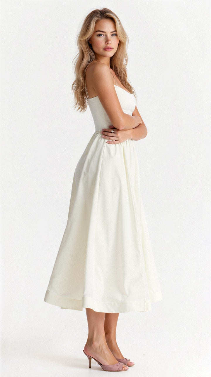 Regine | Women's A-Line Midi Dress in Ascot Style