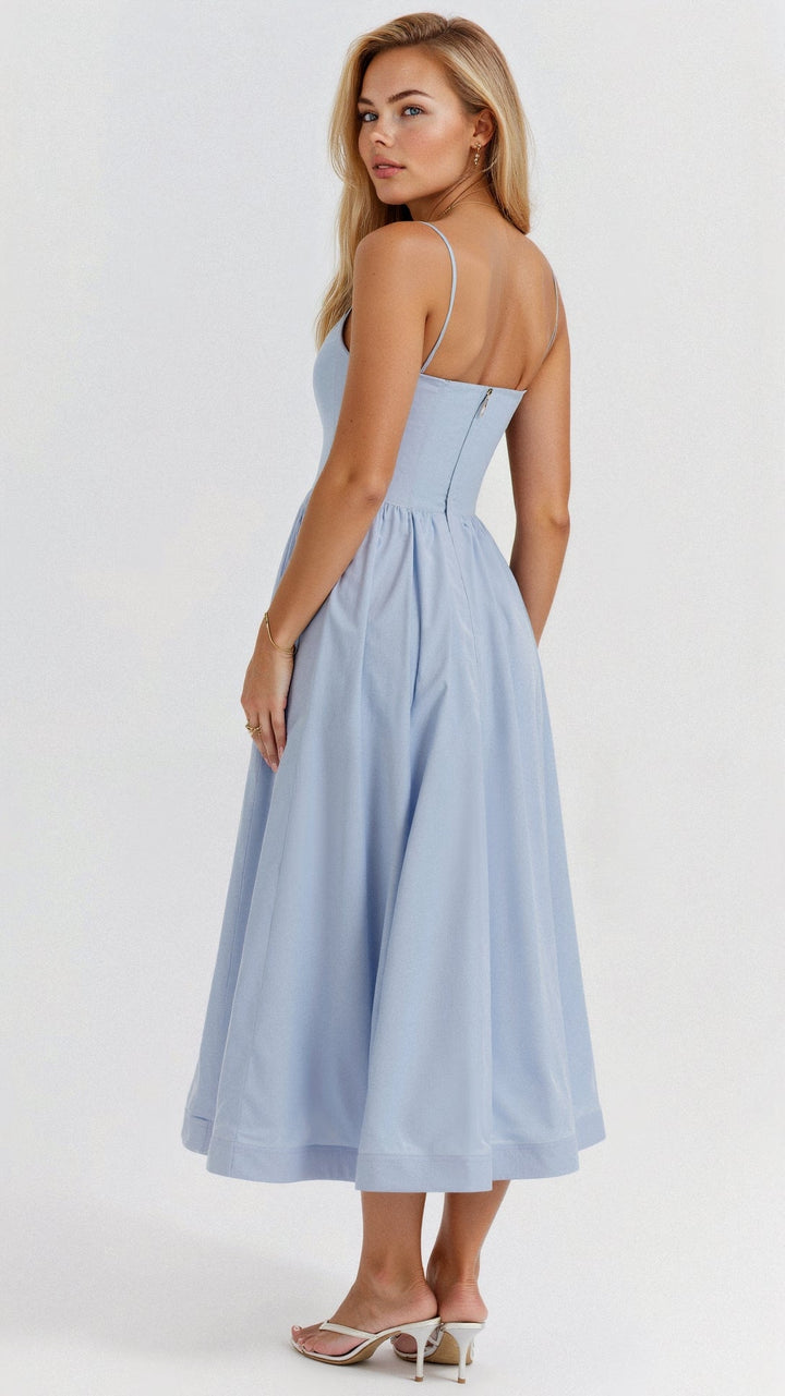 Regine | Women's A-Line Midi Dress in Ascot Style