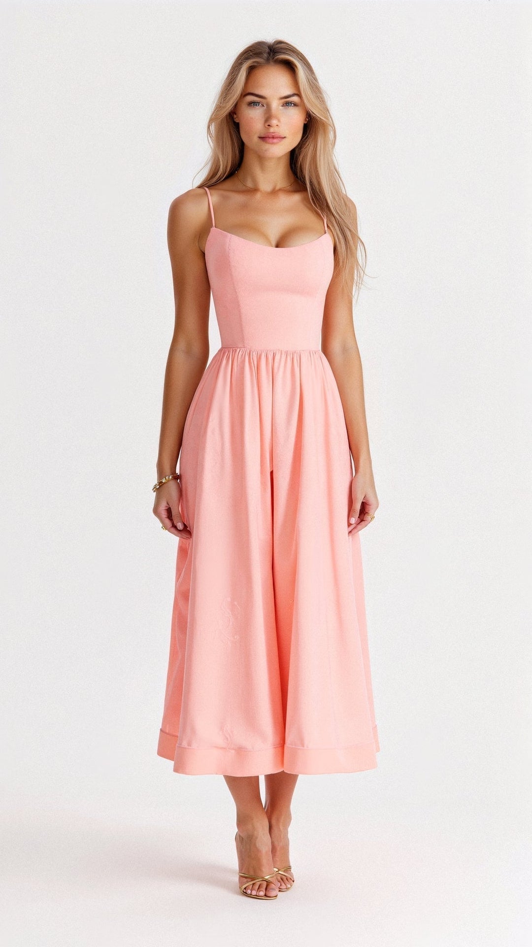 Regine | Women's A-Line Midi Dress in Ascot Style